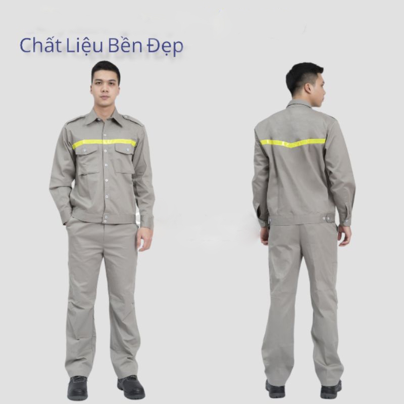 Đồng Phục Bảo Hộ Lao Động thương hiệu Misa chất liệu vải kaki màu Ghi Xám Phối Phản Quang MISA03 Đồng Phục Bảo Hộ Lao Động thương hiệu Misa chất liệu vải kaki màu Ghi Xám Phối Phản Quang MISA03
