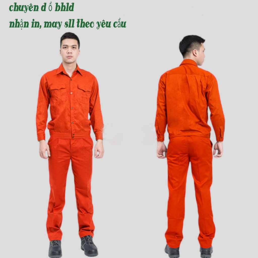 Đồ bảo hộ lao động màu Cam, Đồng Phục Công Nhân thương hiệu MiSa chất liệu kaki MISA07