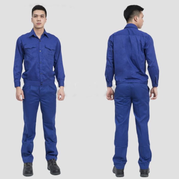 Đồ bảo hộ lao động, đồng phục nhân viên kĩ thuật thương hiệu Misa vải kaki màu xanh dương MISA08